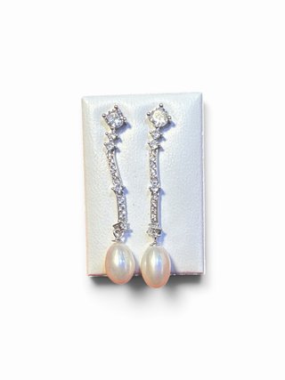 Pendientes Plata 1r Ley Perla
