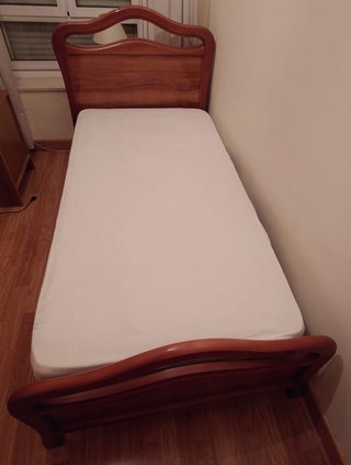 Cama de Madera Color Roble 90 cm