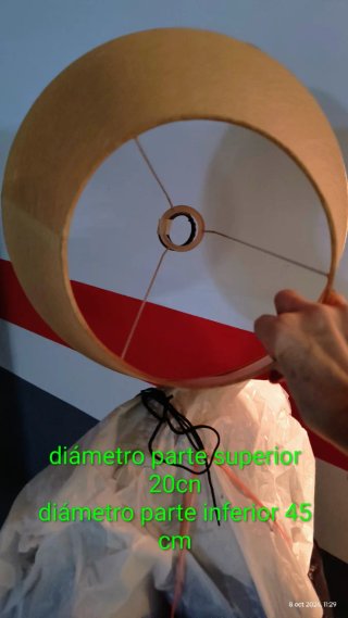 Pantalla de lámpara grande beige