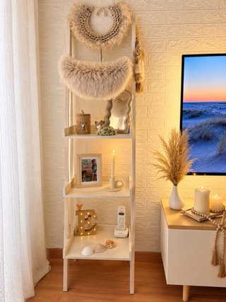 Estantería Escalera Blanca Estilo Nórdico/Boho