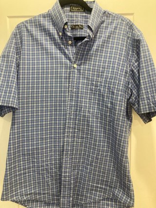 Camisa Dior cuadros azul y blanco