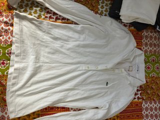 Polo Lacoste manga larga blanco