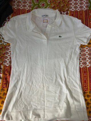 Polo Lacoste blanco manga corta Talla M