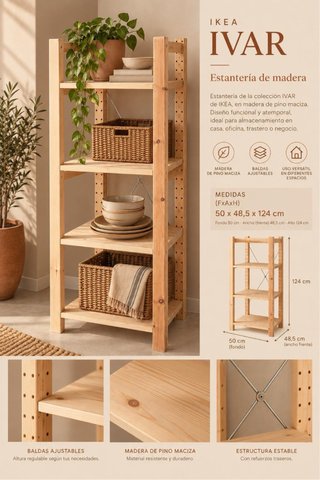 Estantería Ivar Ikea Madera de Pino