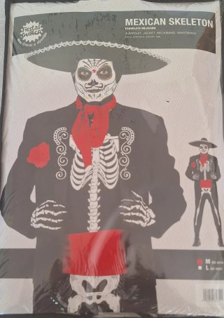 Disfraz HALLOWEEN Esqueleto Mexicano Talla M