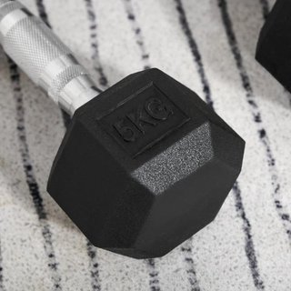 Juego Mancuernas Cortas 10kg Acero Caucho Negro