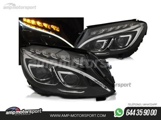 FAROS DELANTEROS LED PARA MERCEDES CLASE C W205 NEGROS 2014-2018