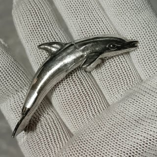 Segnaposto. Delfino placcato argento anni 50/80