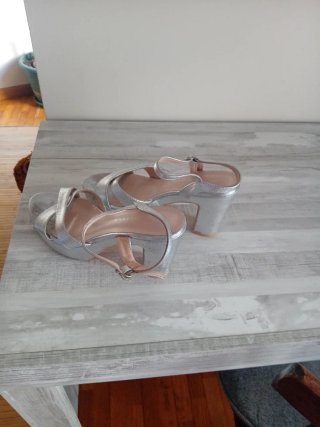 Sandalias de Fiesta Plateadas