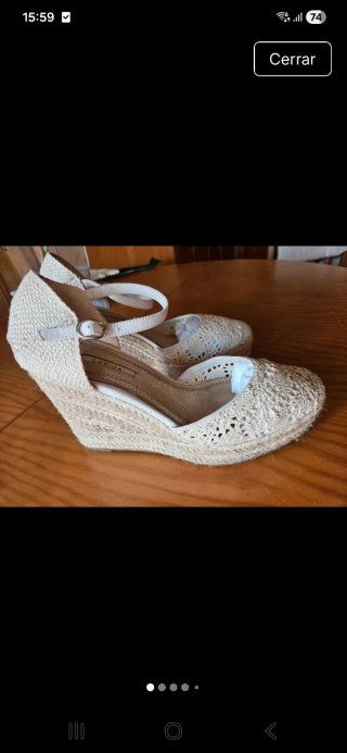 Cuñas de esparto Corina color crudo Talla 39