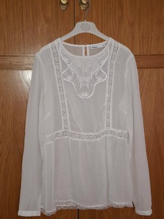 Blusa de gasa blanca Lefties Talla M