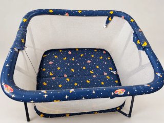 Parque Infantil Plegable con Estampado Espacial