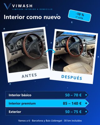 Limpieza interior de coche a domicilio