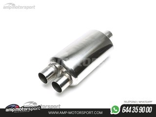 SILENCIOSO UNIVERSAL SIMPLE ENTRADA Y DOBLE SALIDA 2x52MM