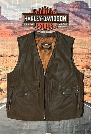 Gilet in Pelle Originale Harley Davidson Tg L