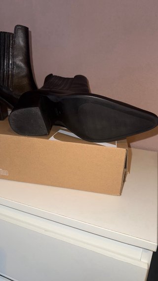 Botas de Piel Zara Negras Talla 38