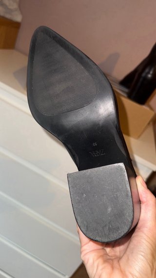 Botas de Piel Zara Negras Talla 38