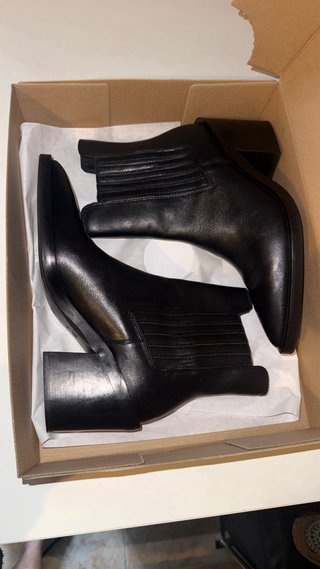 Botas de Piel Zara Negras Talla 38