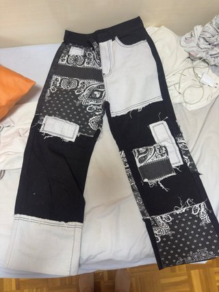 Pantalones vaqueros patchwork