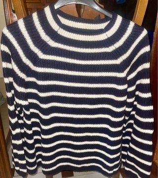 Jersey Mango rayas azul marino y blanco