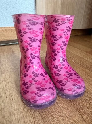 Botas de agua niña rosas y moradas