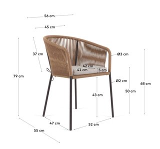Sedie Yanet in corda kave home  beige
