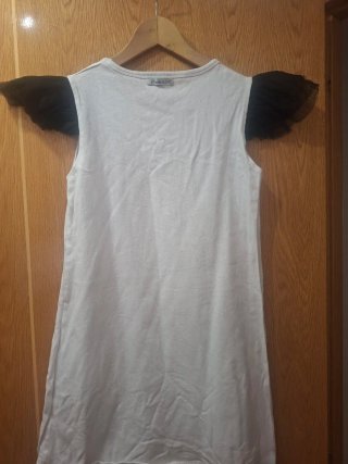 Vestido Blanco con Estampado Frida Rock