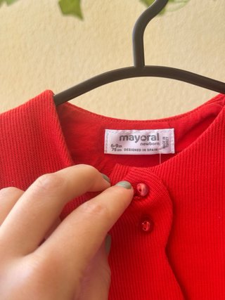 Casaco Mayoral Vermelho 6-9 Meses Novo