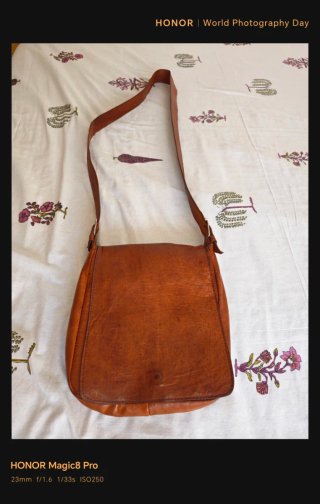 Bolso bandolera artesanal de cuero