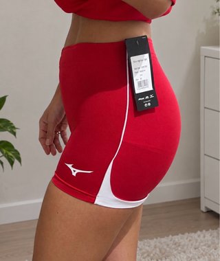 Mallas cortas deportivas Mizuno rojas y blancas