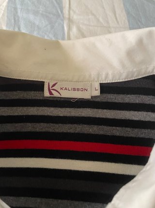 Camisa combinada con cárdigan de rayas