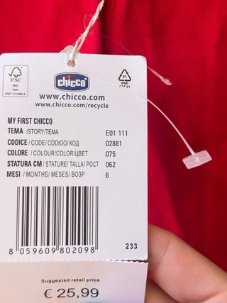 Conjunto Chicco Casaco e Vestido 6m Novo