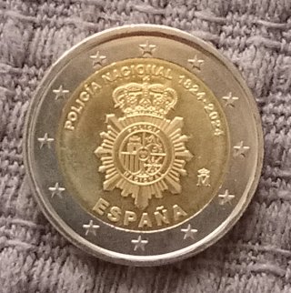 Moneda 2€ España Policía Nacional 1824-2024