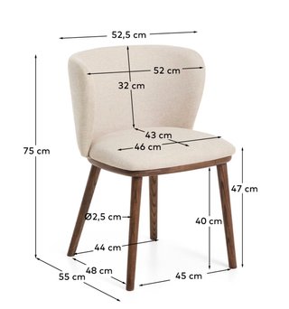 Set 2 Sedie Ciselia Kave Home Beige
