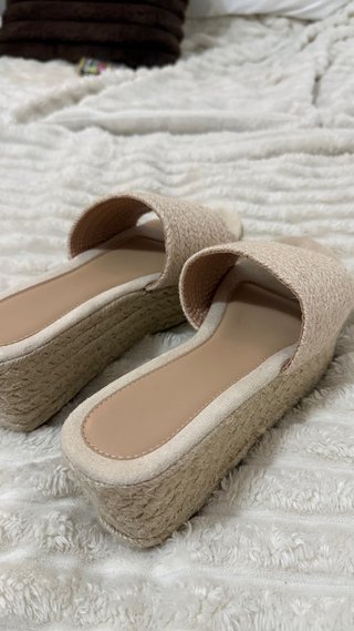 Sandalias de esparto con plataforma Talla 38