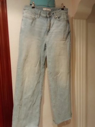Pantalón Culotte Mango Azul Talla M