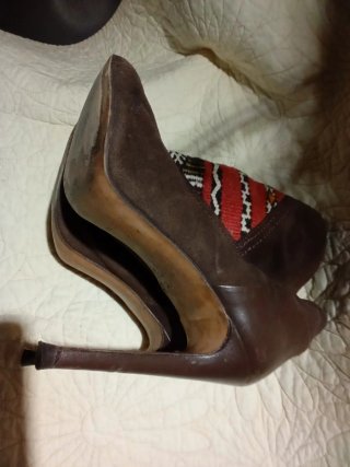 Botines de Tacón Marrones piel