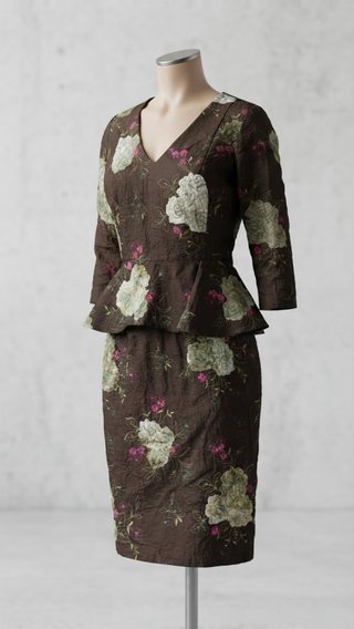 Vestido Estampado Floral Marrón