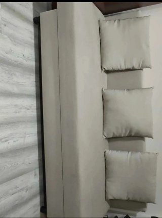 Sofá Cama Beige Tela
