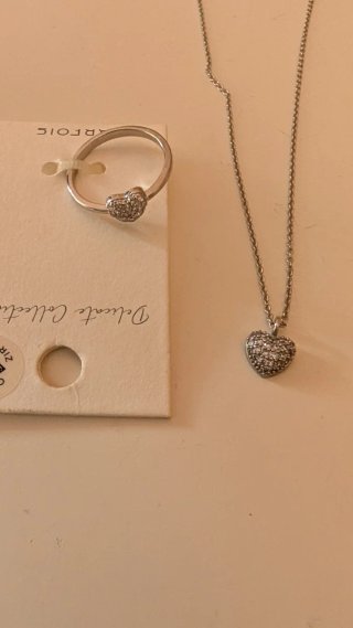 Collar y Anillo Corazón Parfois Plata