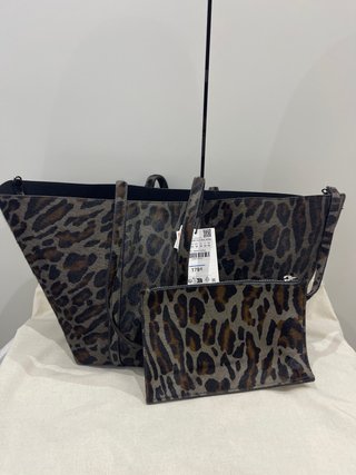 Bolso Zara Piel Animal Print Leopardo