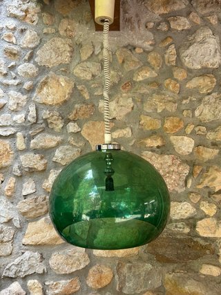 Lámpara de techo vintage de plastico verde