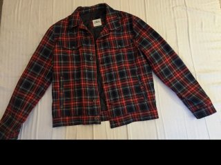Sobrecamisa ZARA cuadros tartán roja y negra L