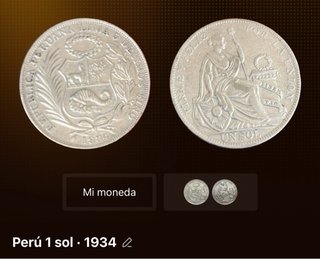 Moneda de Plata 1 Sol Perú 1934