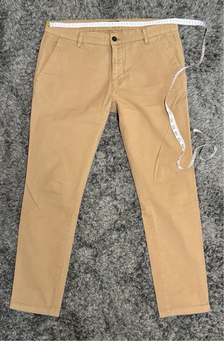 Pantalón Chino Zara Beige Skinny Fit Hombre Talla