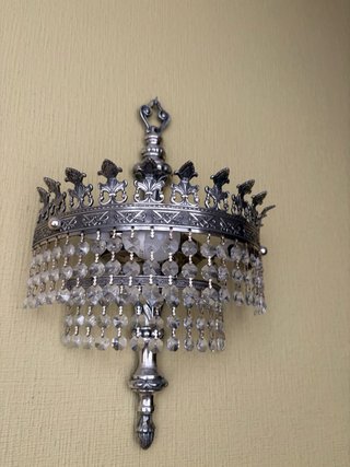 Aplique de pared corona cristal metal