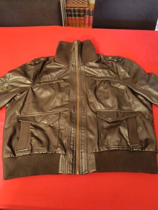 Cazadora Bomber de Polipiel Marrón HYDRAULIC