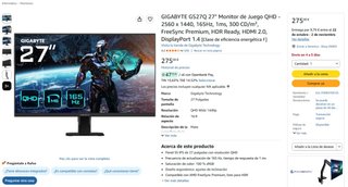 Monitor Gaming Gigabyte GS27Q 27