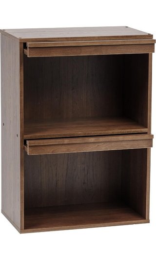 Mobiliario, biblioteca, scaffale di stoccaggio Iris Ohyama, 2 ante pieghevoli, design solido, moderno, multiuso, scrivania, camera - Flap Rack Chr - 2 - Marrone