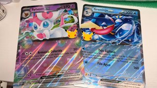 Cartas Pokémon Grandes Sylveon EX y Greninja EX